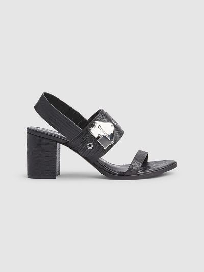 Calvin Klein Cipők HU908535 | Calvin Klein Bőr Női Magassarkú Szandál Fekete